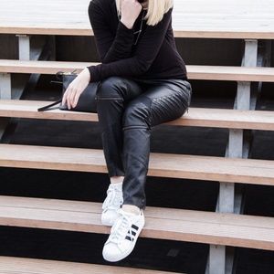 ZARA Quilted Faux Leather Skinny Pant w/ Zippers